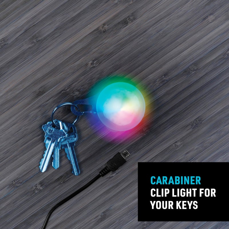 Nite Ize SpotLit XL Rechargeable Carabiner Light - Carabiner Keychain Clip with LED Light - Clip Color-Changing Light for Collars or Keys - Disc-O Select - Image 3